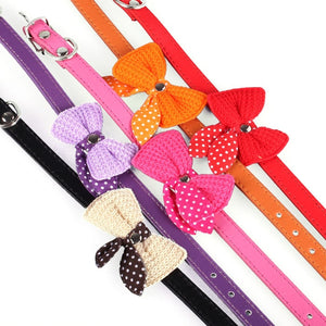 Pups! Bowknot Leather Collar - 5 colours available - Pups Closet