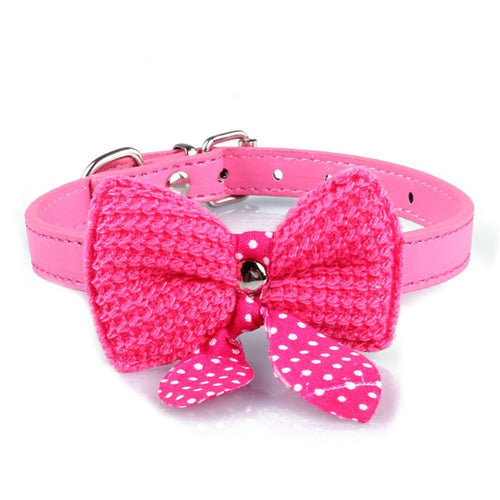 Pups! Bowknot Leather Collar - 5 colours available - Pups Closet