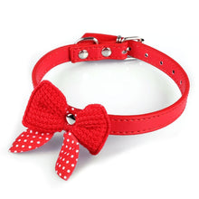 Load image into Gallery viewer, Pups! Bowknot Leather Collar - 5 colours available - Pups Closet