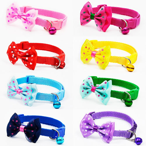 Pups! Bow Collar w/ Bell Charm - 8 colours available-Pups Closet